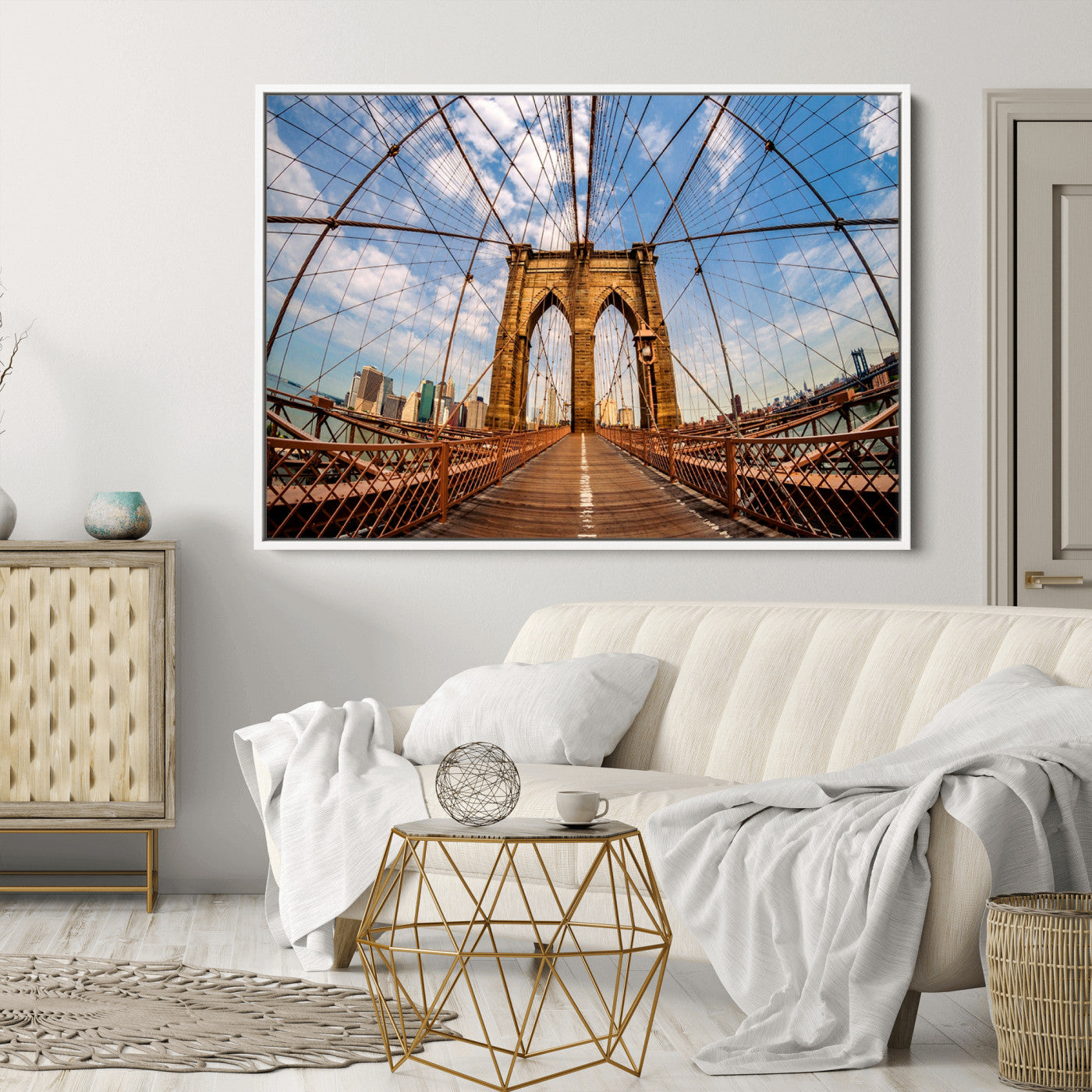 -Brooklyn Bridge Manhattan Wall Art Canvas Print