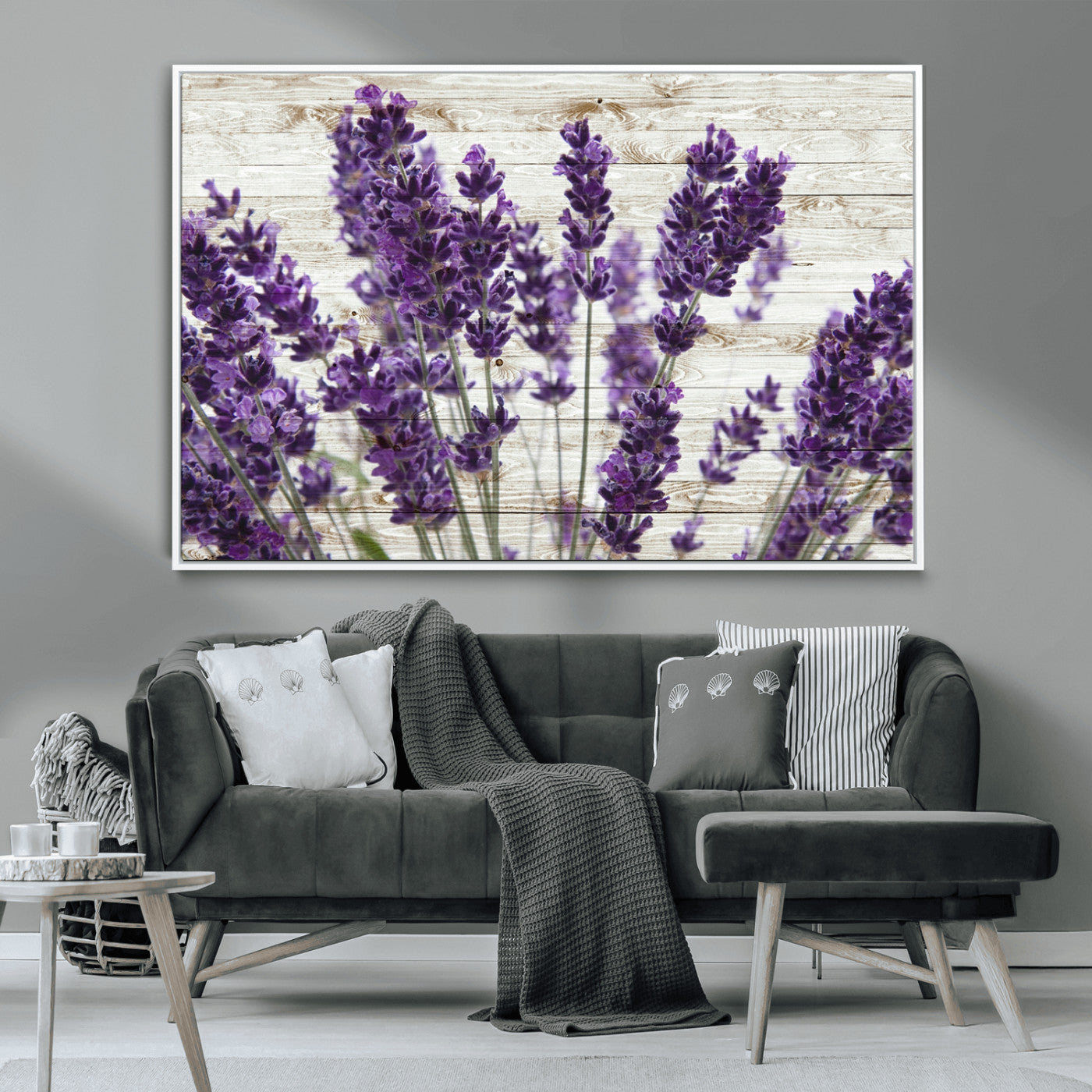 -Lavender Canvas Wall Art Flower Print
