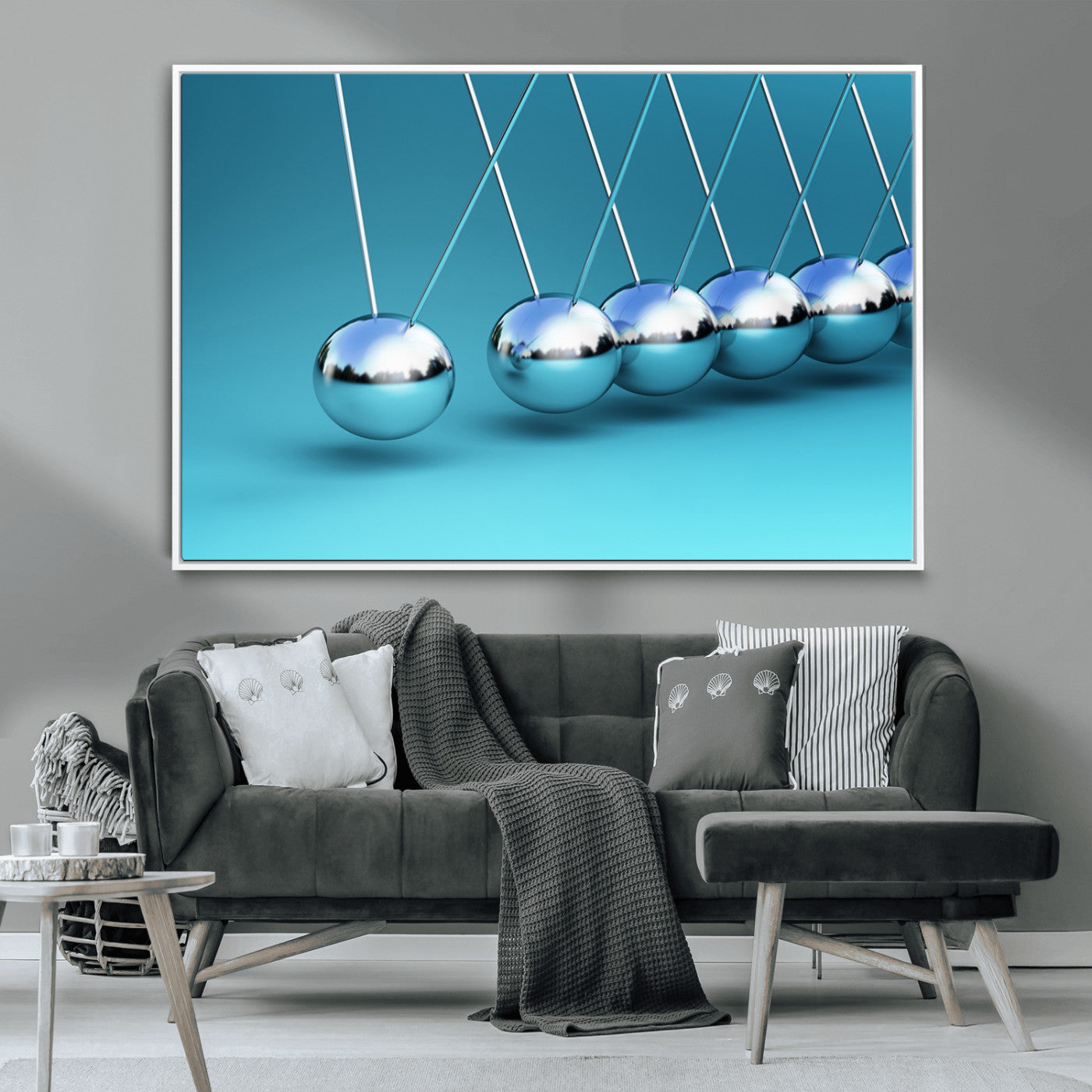 -Wall Art Newton's Cradle Canvas Print, Framed Newton Cradle Canvas Print