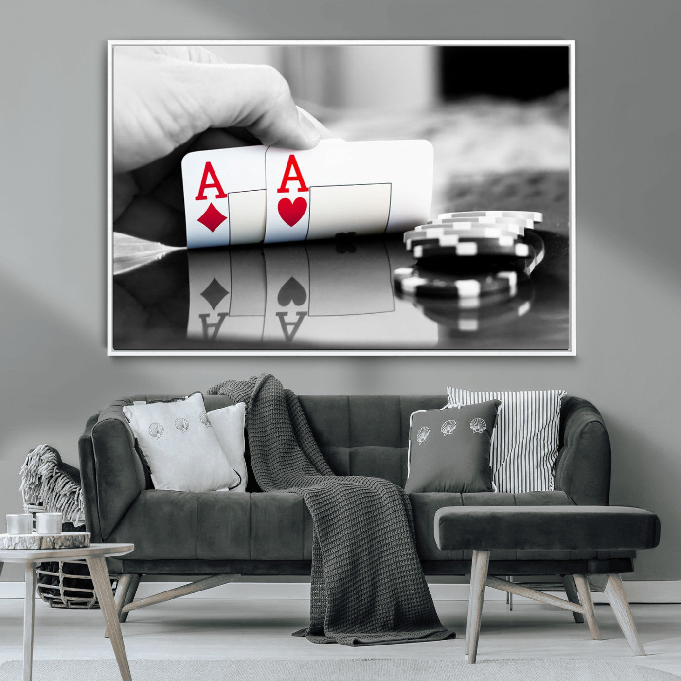 -Aces Poker Art Poker Game Wall Art Canvas Print