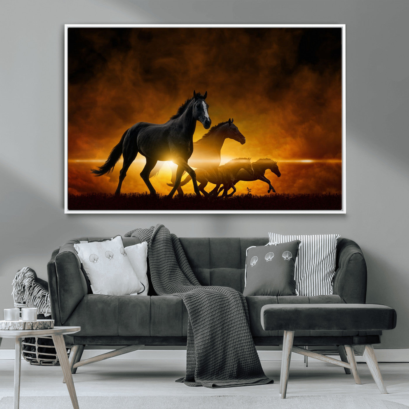-Horse Wall Art Canvas Print, Multi Panel Animal Canvas Print