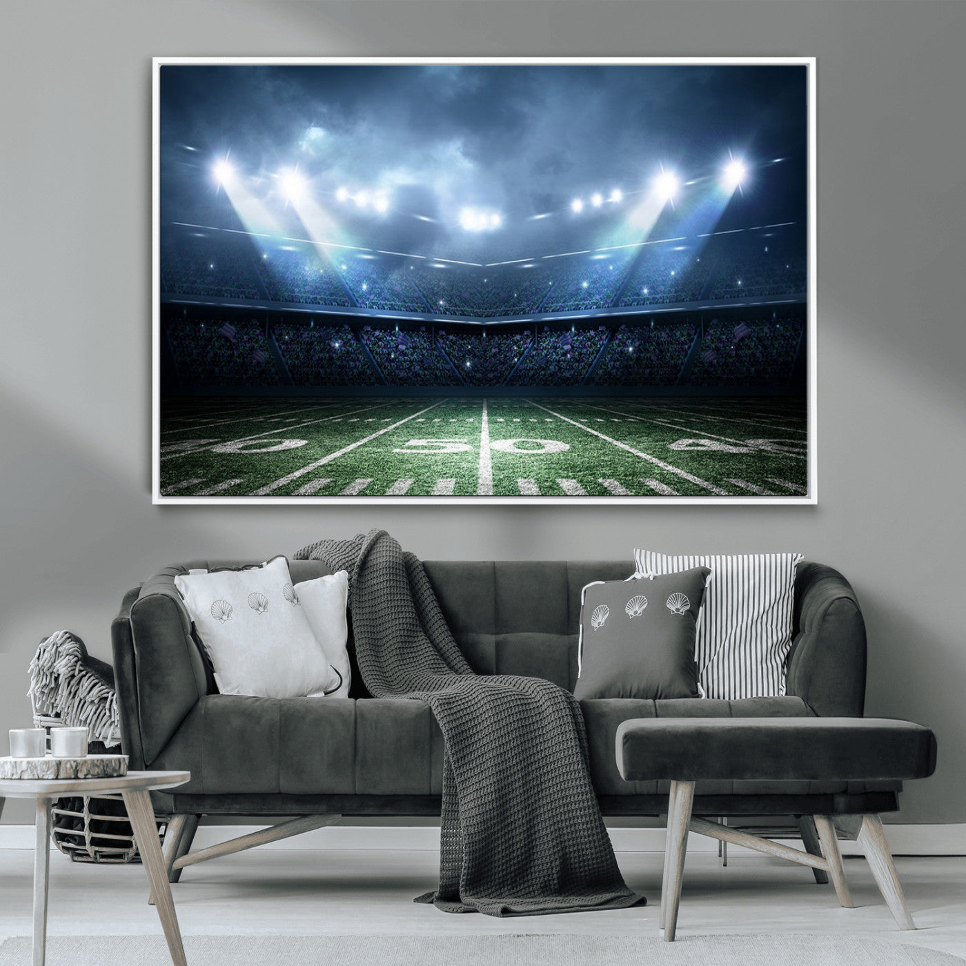74741-MGV-CV-36X24-American Football Stadium Wall Art Canvas, American Football Stadium Canvas Print