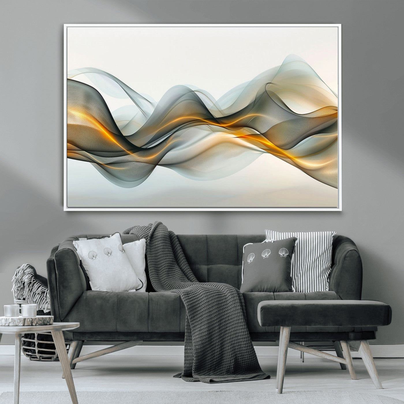ES1001-MGV-CV-36X24-Abstract Wave Canvas Wall Art – Fluid Contemporary Elegance in Motion – Ready to Hang