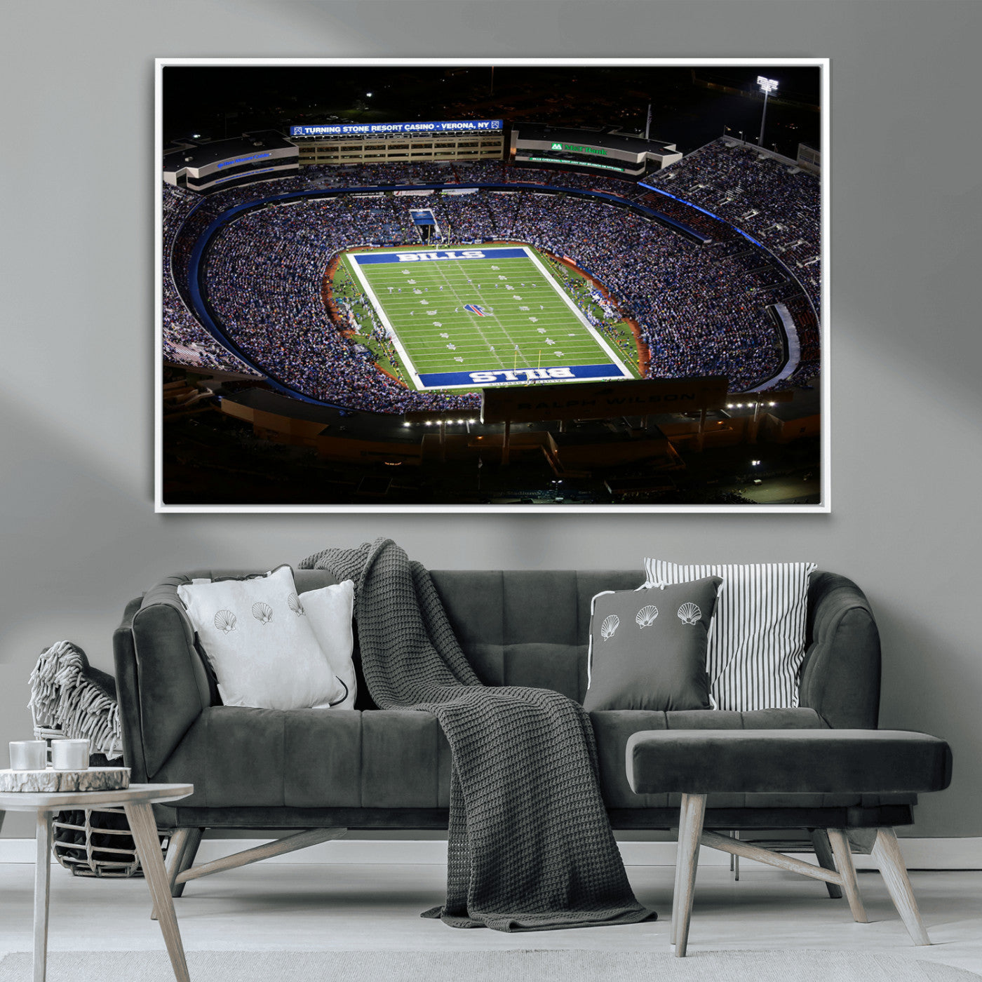 19030-MGV-CV-36X24-Buffalo Bills NFL Football Team Print - Highmark Stadium Wall Art Canvas Print