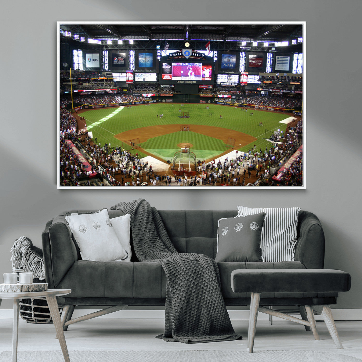 91630-MGV-CV-36X24-Arizona Diamondbacks Baseball Team Print - Phoenix Chase Field Baseball Stadium Wall Art Canvas