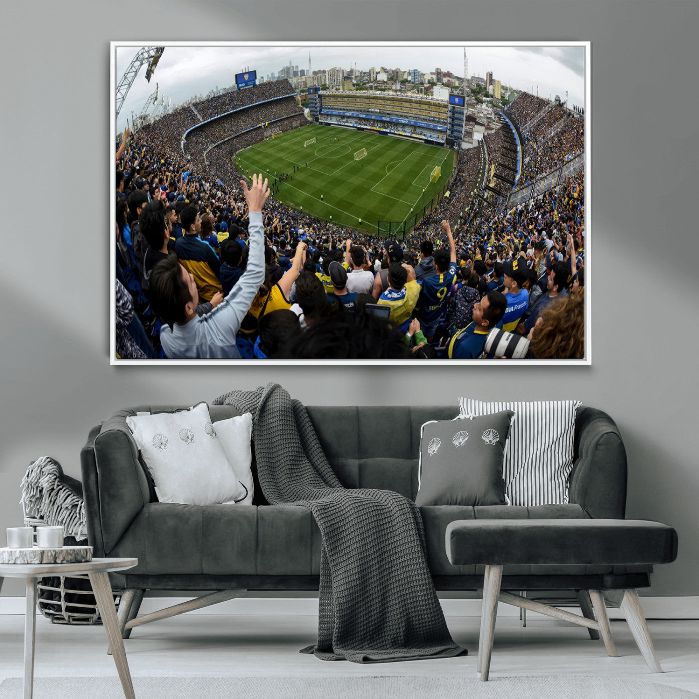 23173-MGV-CV-36X24-Boca Juniors Soccer Team Print - Buenos Aires Bombonera Stadium Wall Art Canvas Print