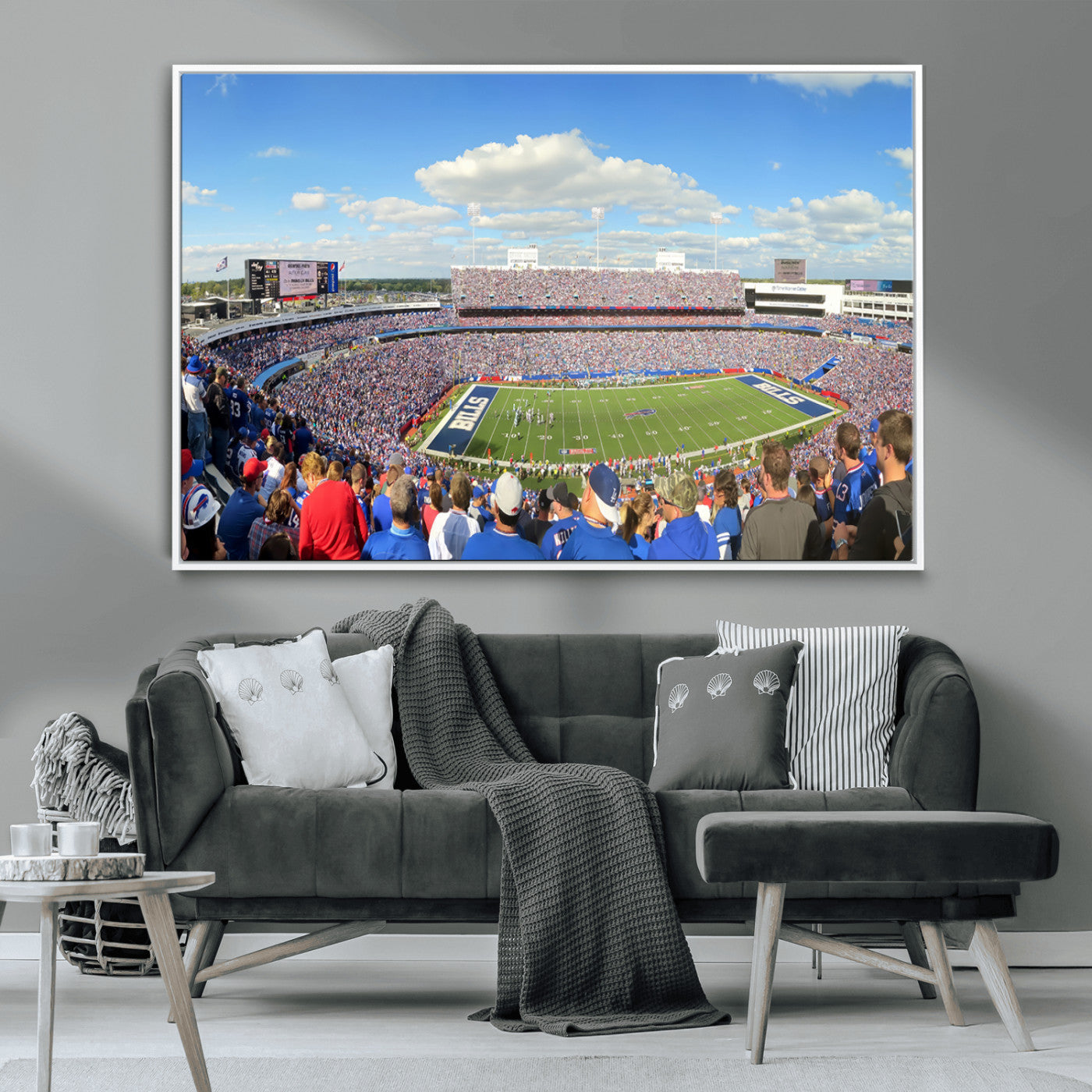 35302-MGV-CV-36X24-Buffalo Bills NFL Football Team Print - Buffalo Highmark Stadium Wall Art Canvas Print