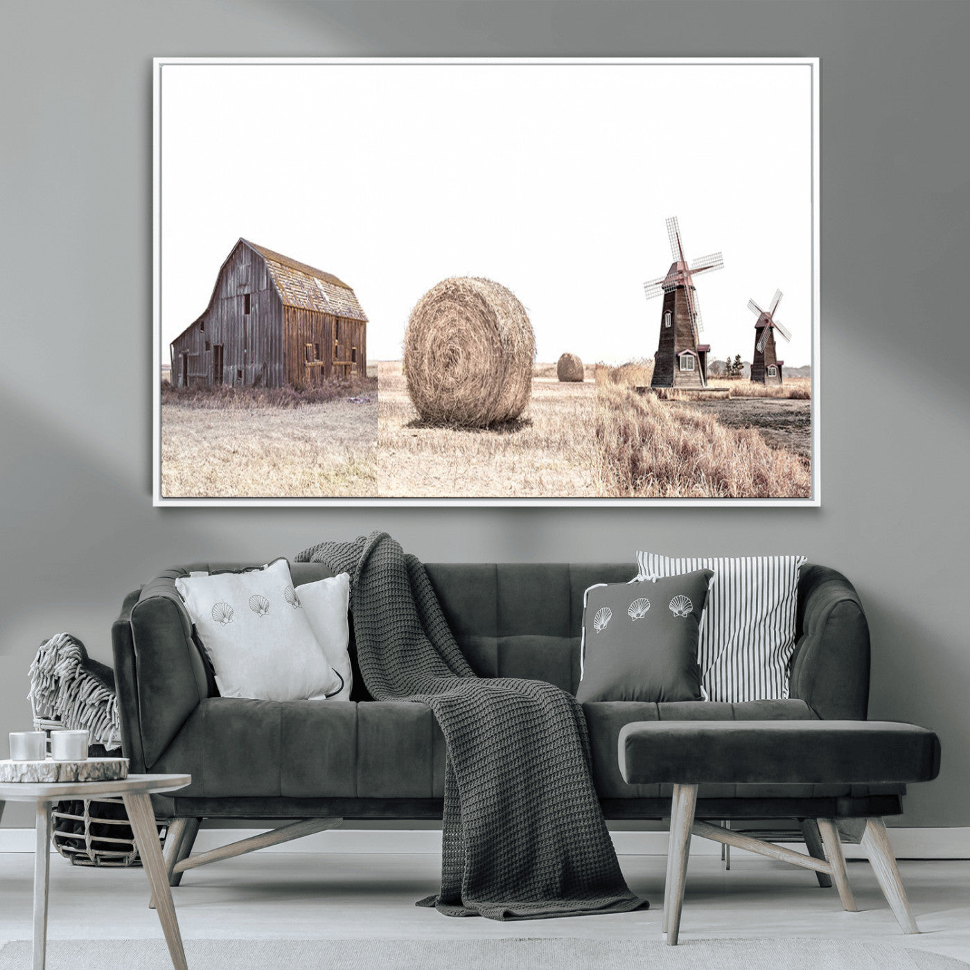 94971-MGV-CV-36X24-Farm Prints Set, Set of 3 Farmhouse Wall Art, Country House Decor, Barn Print, Wheat Print,