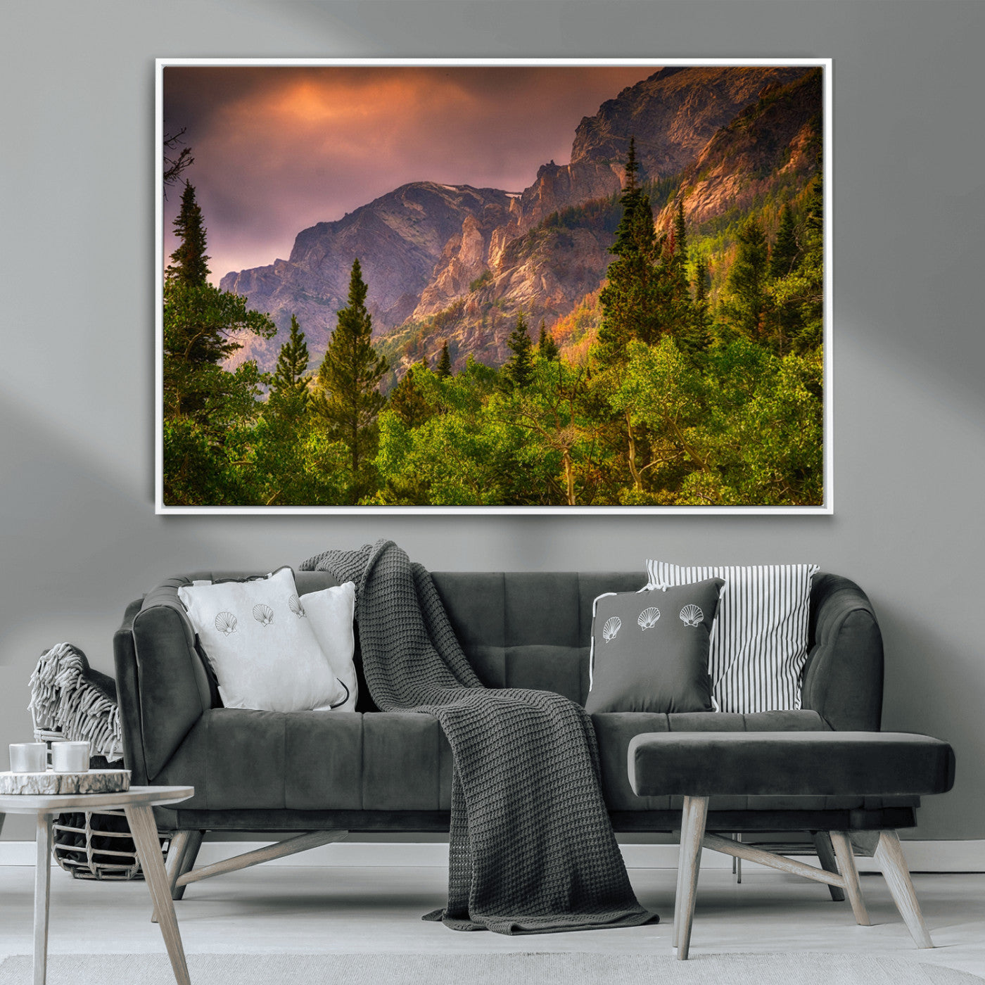 -Colorado Rockies Mountains Wall Art Canvas Print | Ready to Hang Framed Mountain Landscape