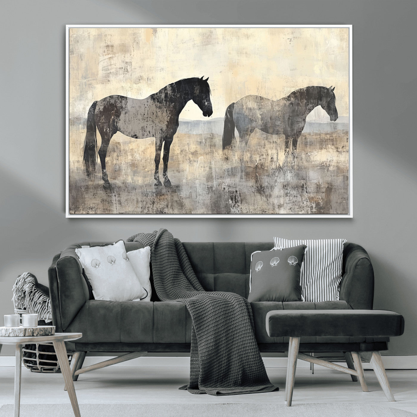 -Vintage Horses Wall Art Canvas Print