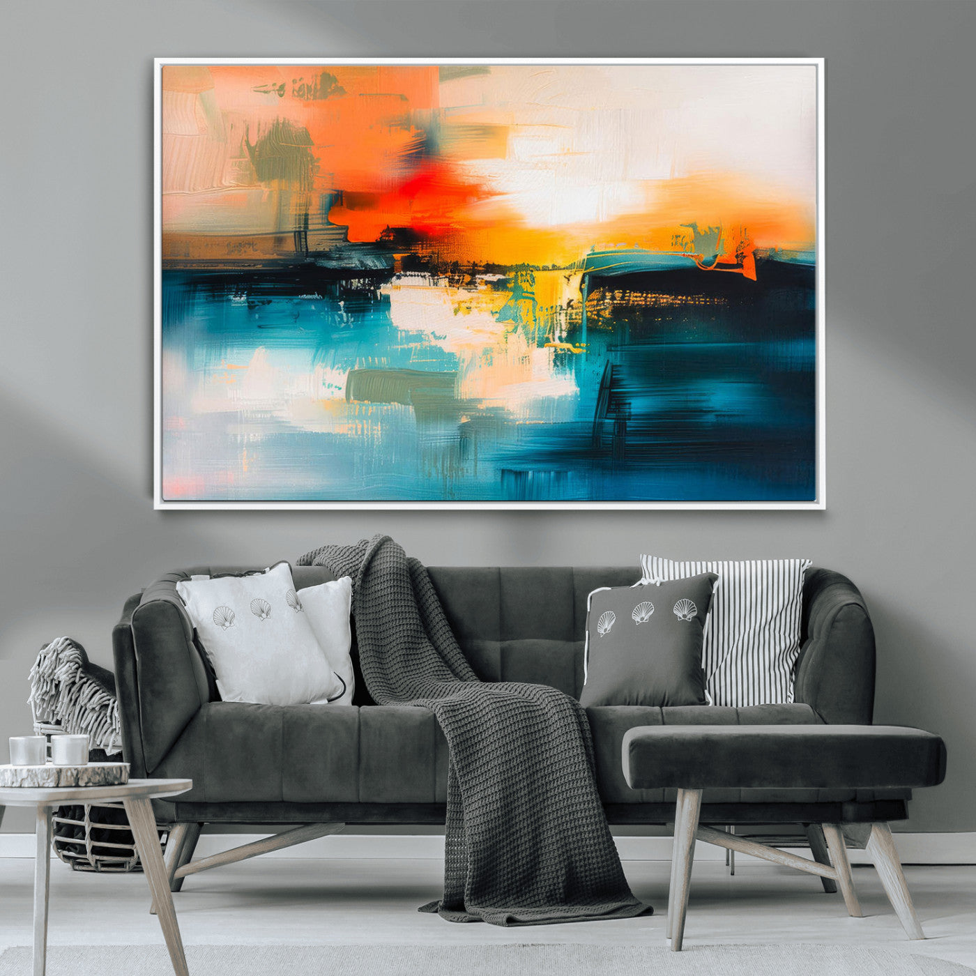 37083-MGV-CV-36X24-Colorful Abstract Wall Art | Bold Modern Canvas Print | Ready to Hang and Framed for Living Room or