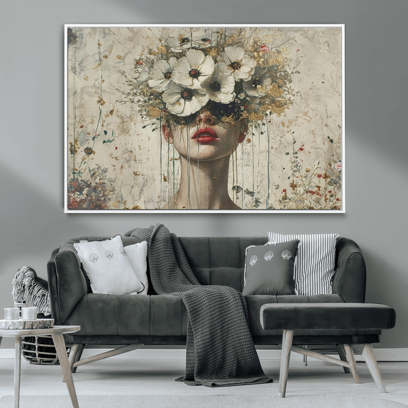 72759-MGV-CV-36X24-Abstract Floral Women Patel Wall Art Canvas Print