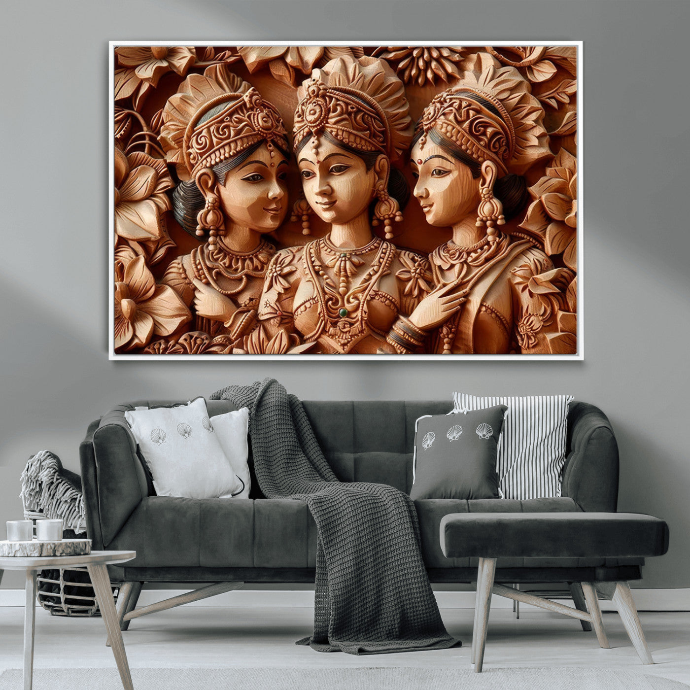 89522-MGV-CV-36X24-Indian Woman Statue Wall Art Canvas Print