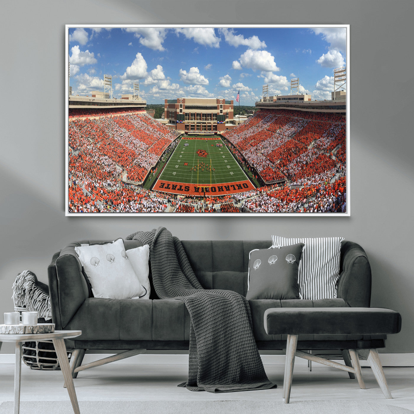 65192-MGV-CV-36X24-Oklahoma State Cowboys Football Team Print - Stillwater Boone Pickens Stadium Wall Art Canvas Print
