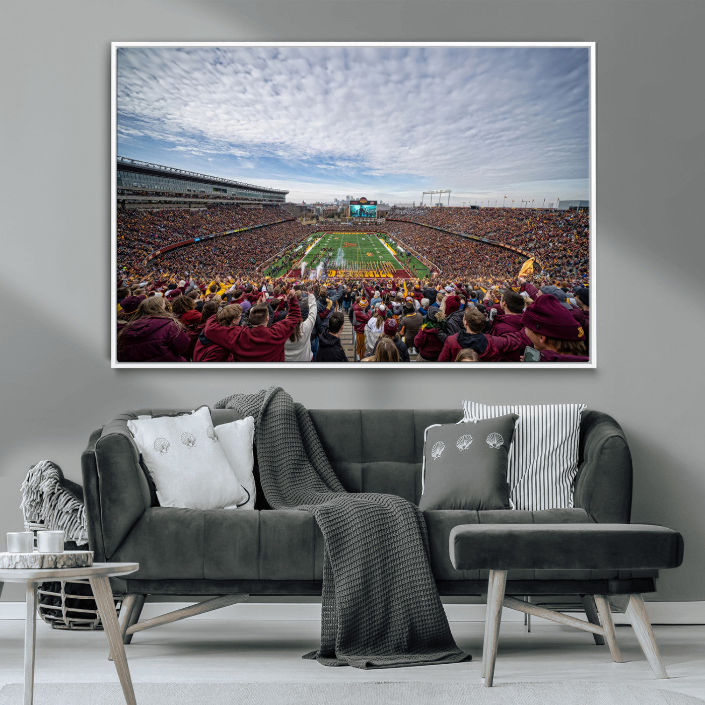 38459-MGV-CV-36X24-University of Minnesota Golden Gophers Football Team Print - Minneapolis Huntington Bank Stadium Art