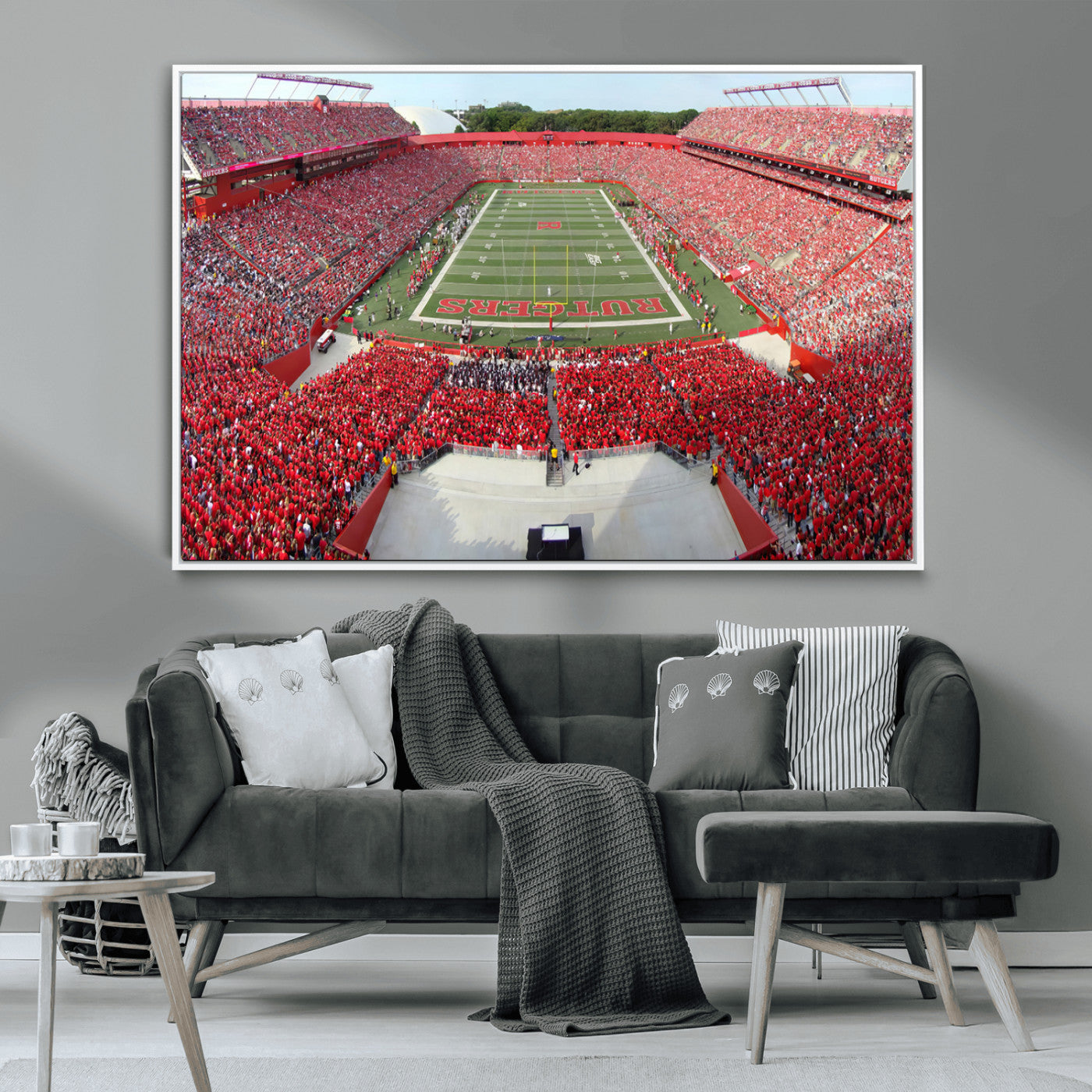 -Rutgers Scarlet Knights Football Team Print - Piscataway SHI Stadium Wall Art Canvas Print