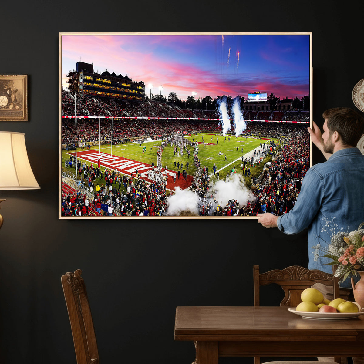 25557-PAN-FL-20X10 - Stanford University Cardinal Football Team Print - Stanford Stadium Wall Art Canvas Print