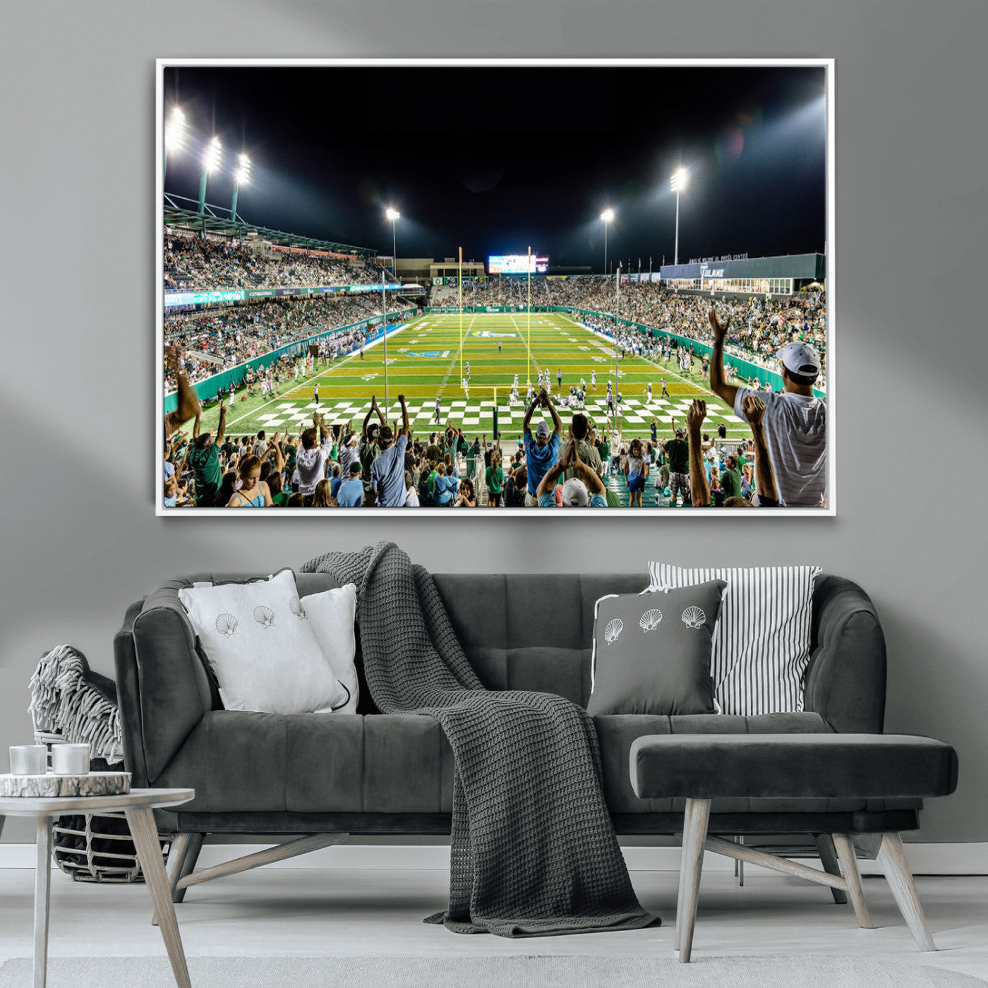 -The Tulane University Green Wave Football Team Print - New Orleans Yulman Stadium Wall Art Canvas
