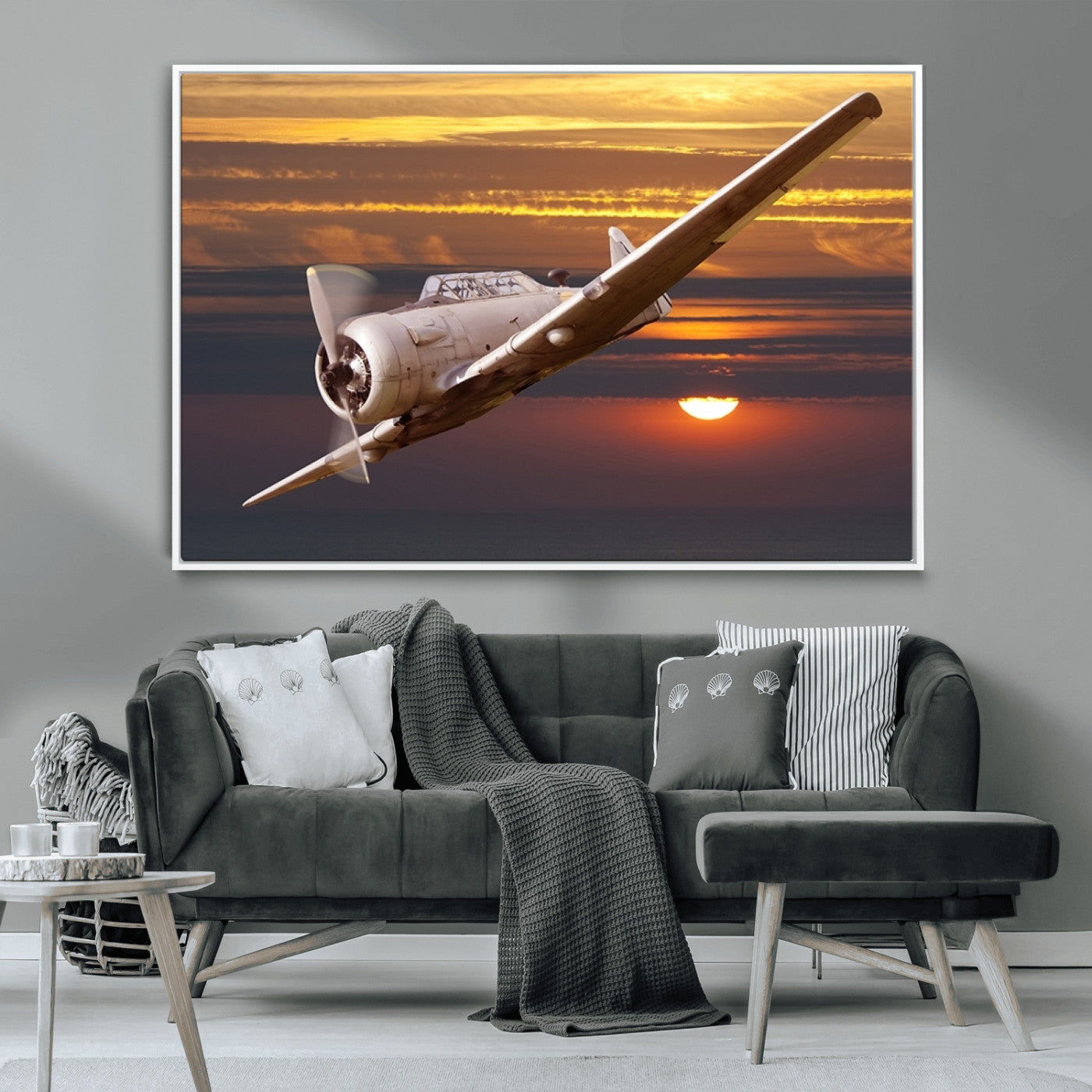 -Old War Plane Wall Art Canvas Print