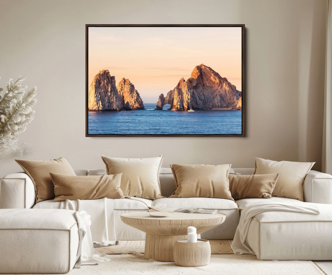 El Arco Wall Art Canvas Print, Framed Cabo San Lucas Ocean Arch Coastal Art