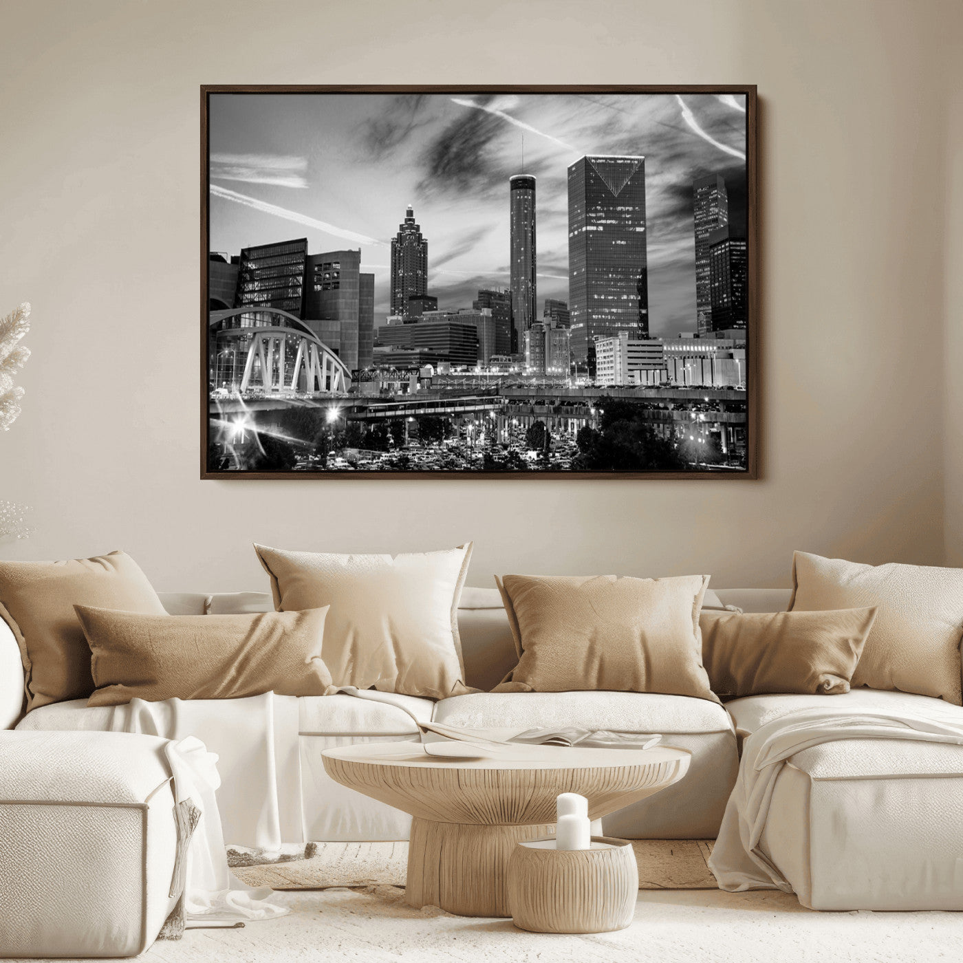 34800-MGV-FC-36X24_Walnut-Black and White Atlanta Wall Art Canvas Print