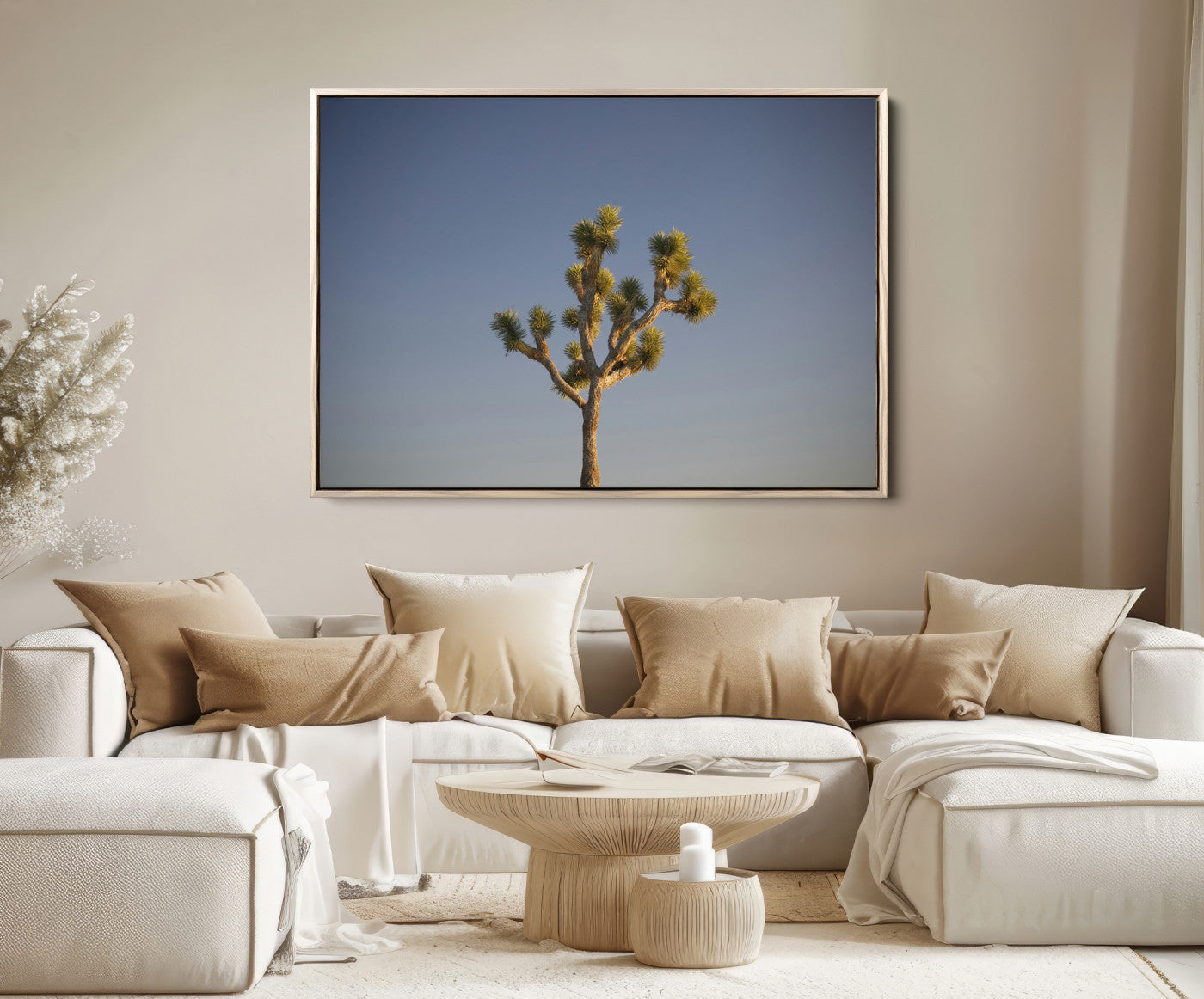 54552043-MGV-FC-36X24-Joshua Tree Wall Art Canvas Print – Framed Southwestern Desert Landscape Scene Natural Rustic Artwork for Home Office