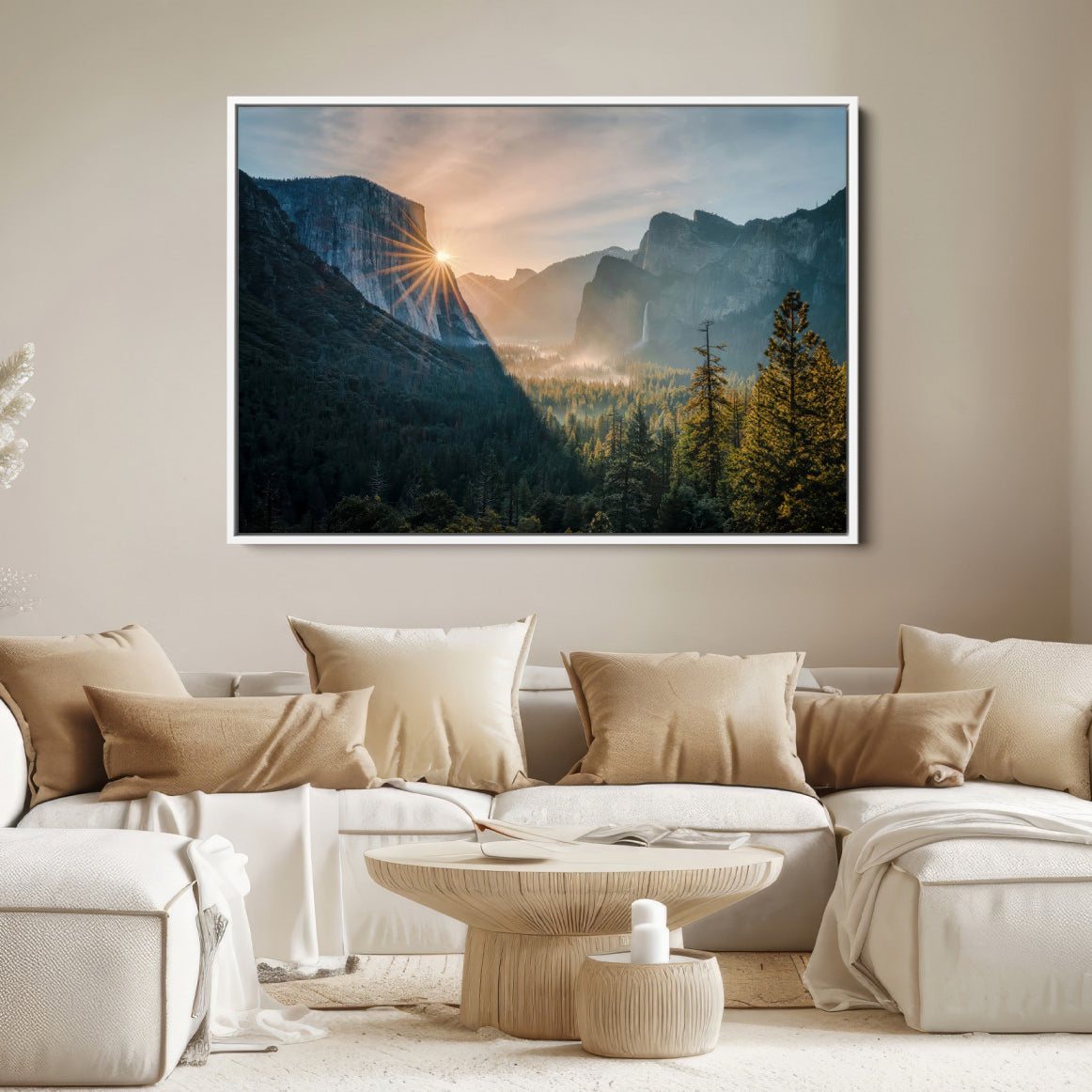 51605481-MGV-FC-36X24-Yosemite Valley Wall Art Canvas Print – Framed Mountain Landscape National Park Scenic Nature Artwork for Home Office