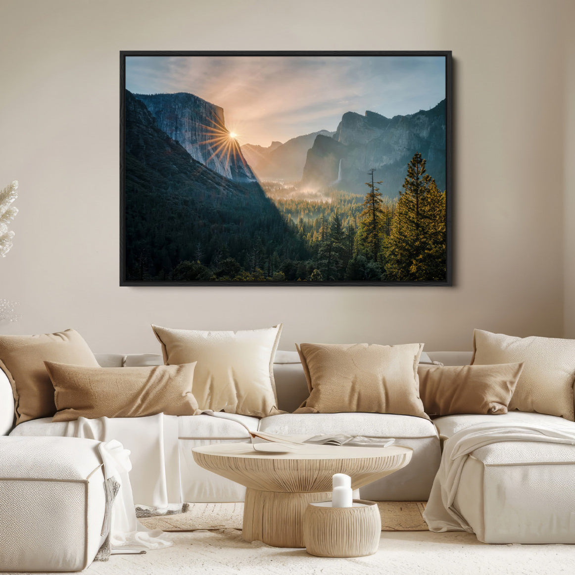 51605481-MGV-FC-36X24-Yosemite Valley Wall Art Canvas Print – Framed Mountain Landscape National Park Scenic Nature Artwork for Home Office