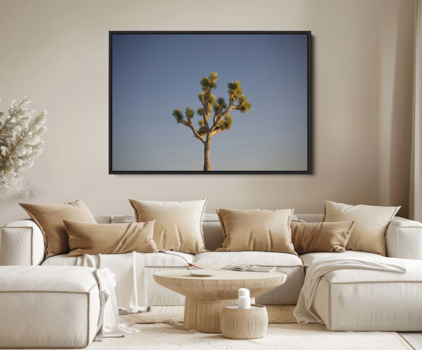 54552043-MGV-FC-36X24-Joshua Tree Wall Art Canvas Print – Framed Southwestern Desert Landscape Scene Natural Rustic Artwork for Home Office
