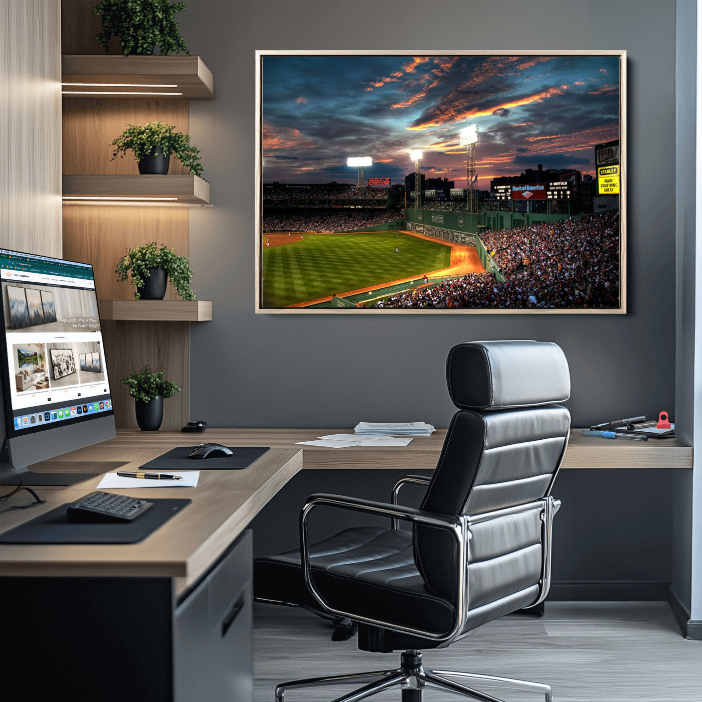 -Fenway Park Wall Art Canvas Print | Large Baseball Stadium Canvas Print for Boston Red Sox Fans |