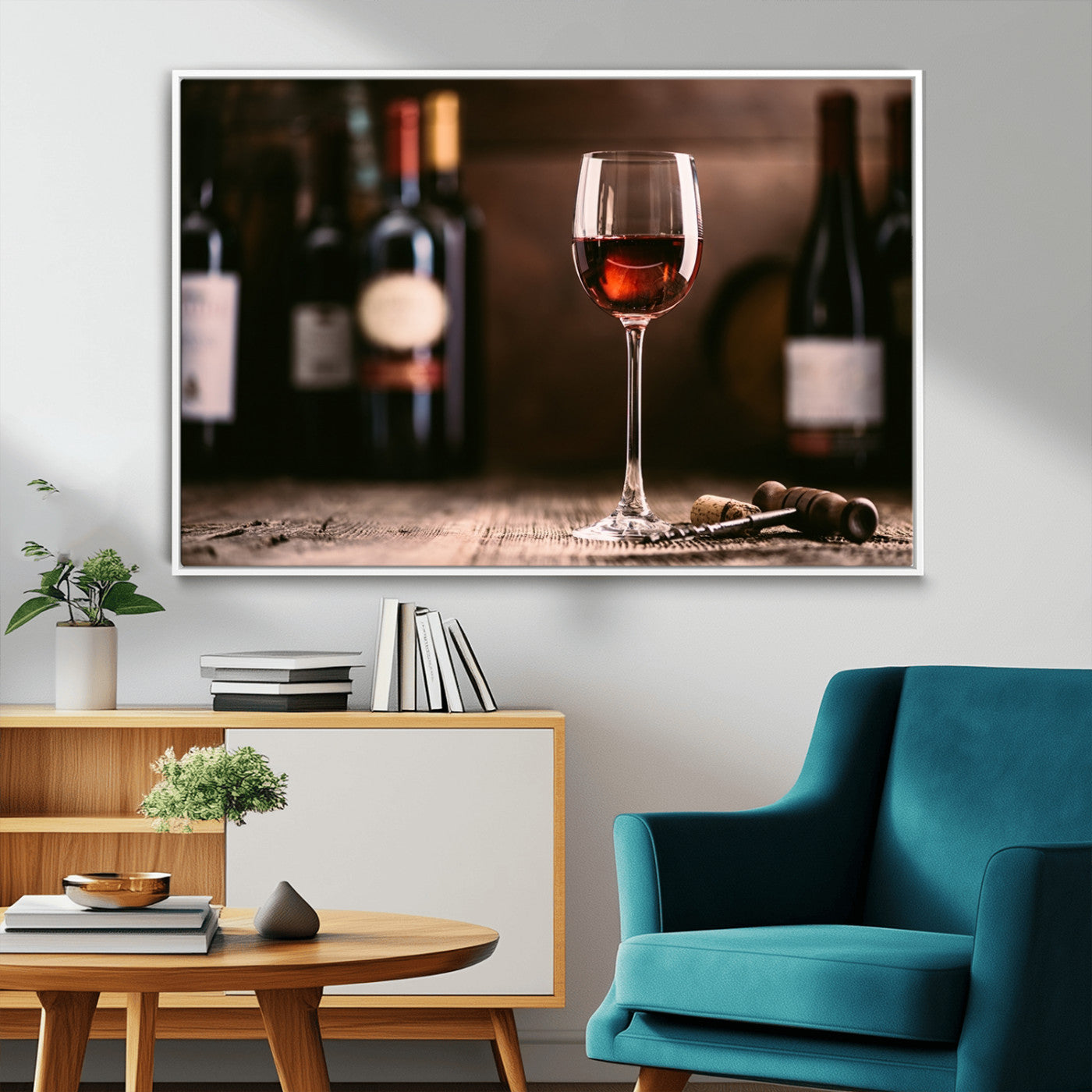 24711-MGV-FC-36X24_White-Red Wine and Bottle Canvas Print
