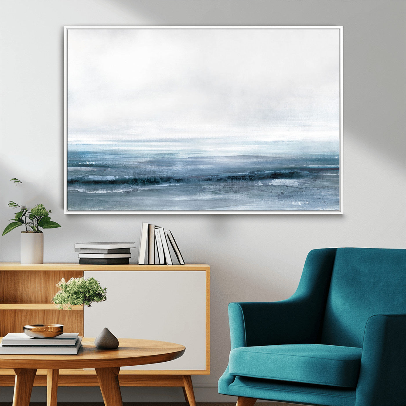 65702-MGV-CV-36X24-Blue Ocean Abstract Artwork Wall Art Canvas Print