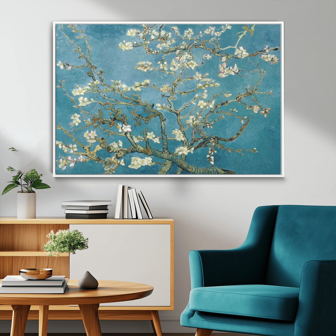 65607-MGV-CV-36X24-Vincent Van Gogh's Almond Blossom Abstract Wall Art Canvas, Van Gogh Almond Blossom Canvas Print
