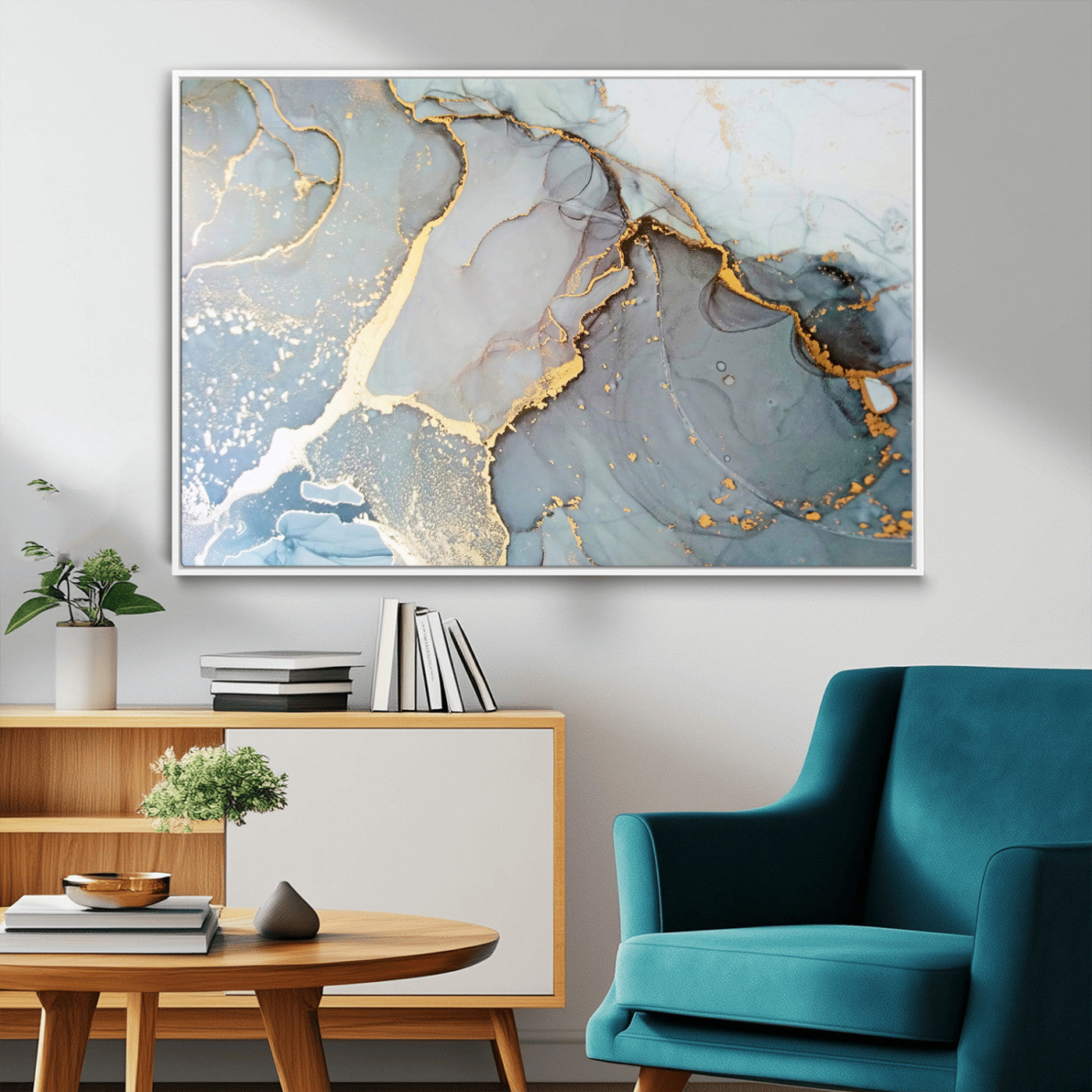 86878-MGV-FC-36X24_White-Large Abstract Marble Wall Art Canvas Print for Living Room and Farmhouse Decor