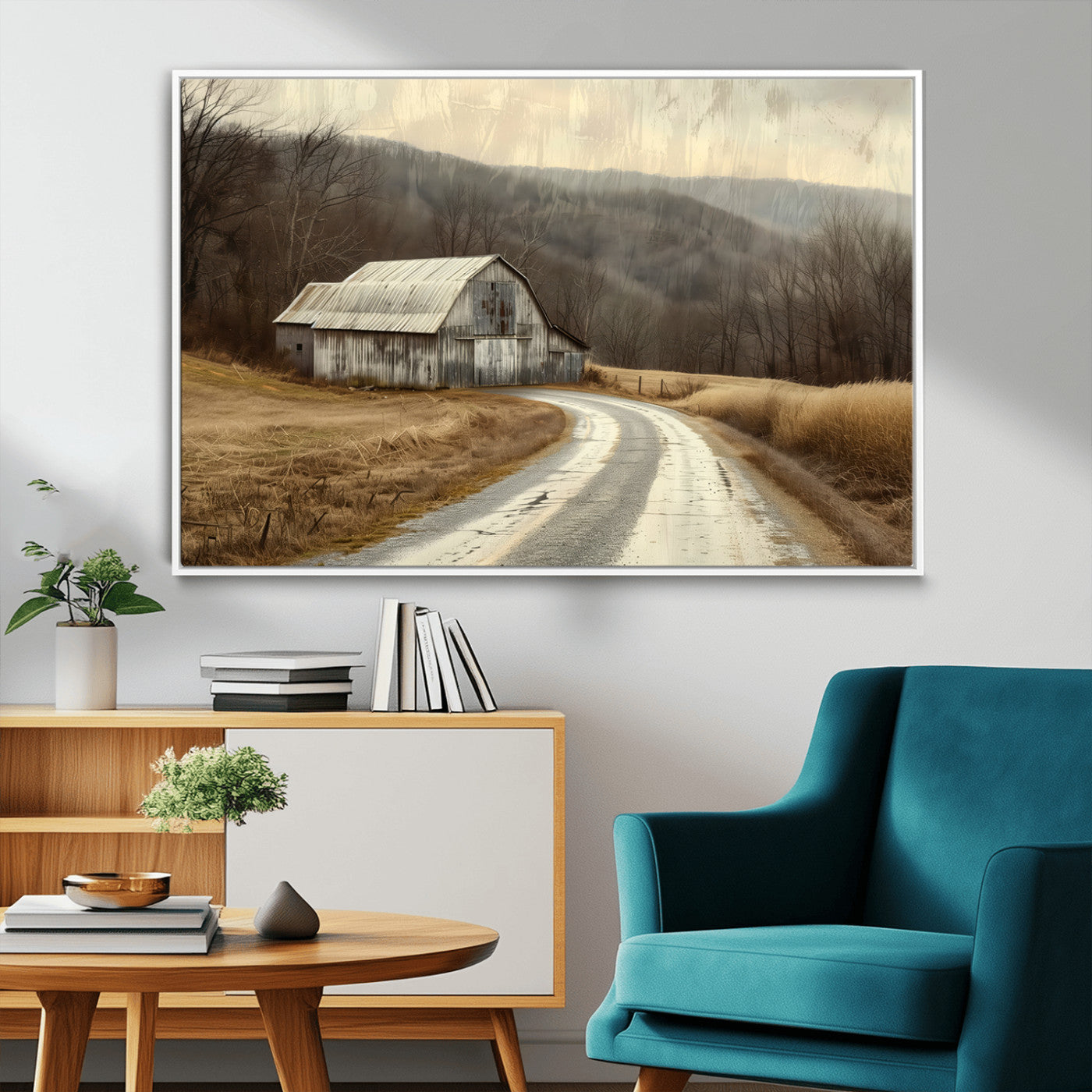 10376-MGV-FC-36X24_White-Vintage Barn for Farmhouse Wall Decor Canvas Print