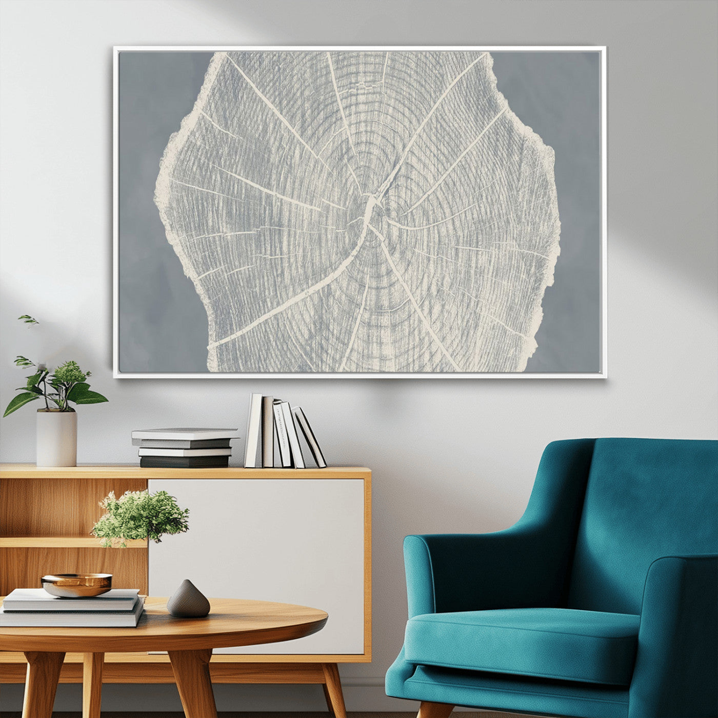 25547-MGV-CV-36X24-Abstract Tree Ring Wall Art Canvas Print – Nature-Inspired, Ready to Hang, Modern Home Decor