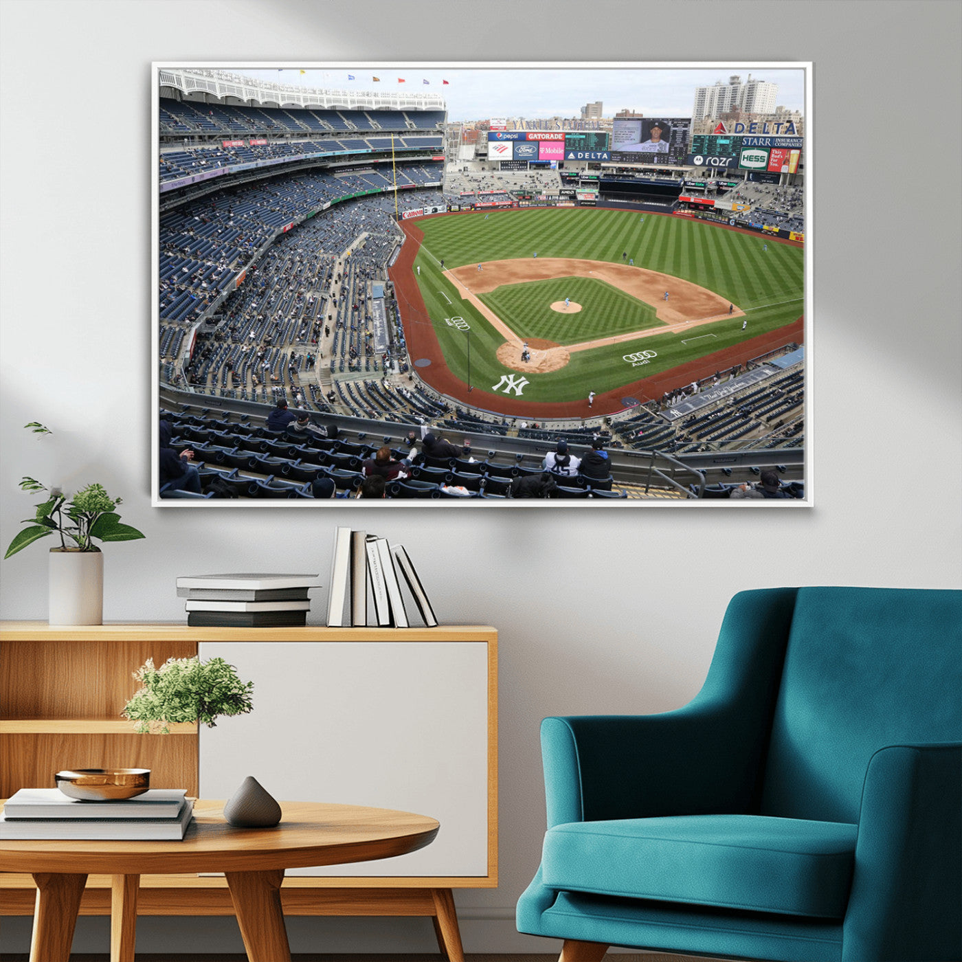 45784-MGV-FC-36X24_White-New York Yankees Baseball Team Print - Yankee Stadium Wall Art Canvas Print