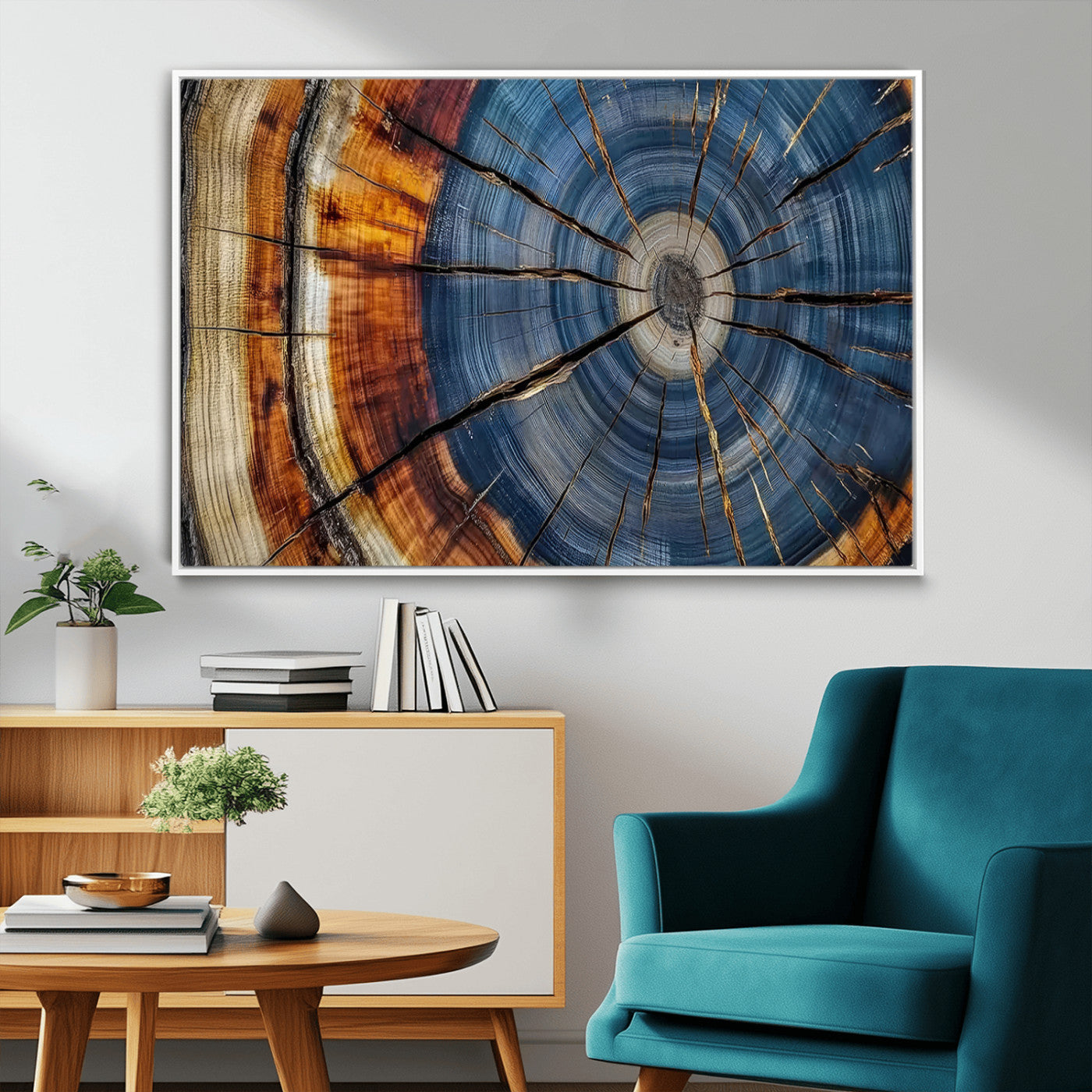 10583-MGV-CV-36X24-Abstract Tree Rings Canvas Wall Art - Wood Grain Canvas Print - Nature-Inspired Modern Wood Grain