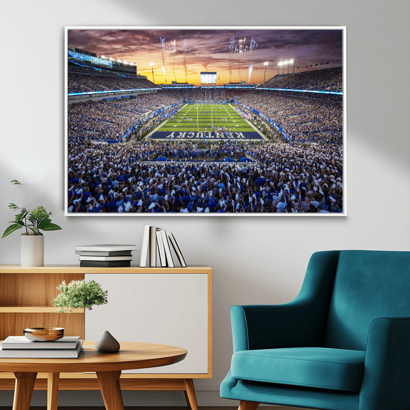 78524-MGV-CV-36X24-Kroger Field Wall Art Print - Kentucky Stadium Wall Art Print - Sunset Football Stadium Wall Decor -