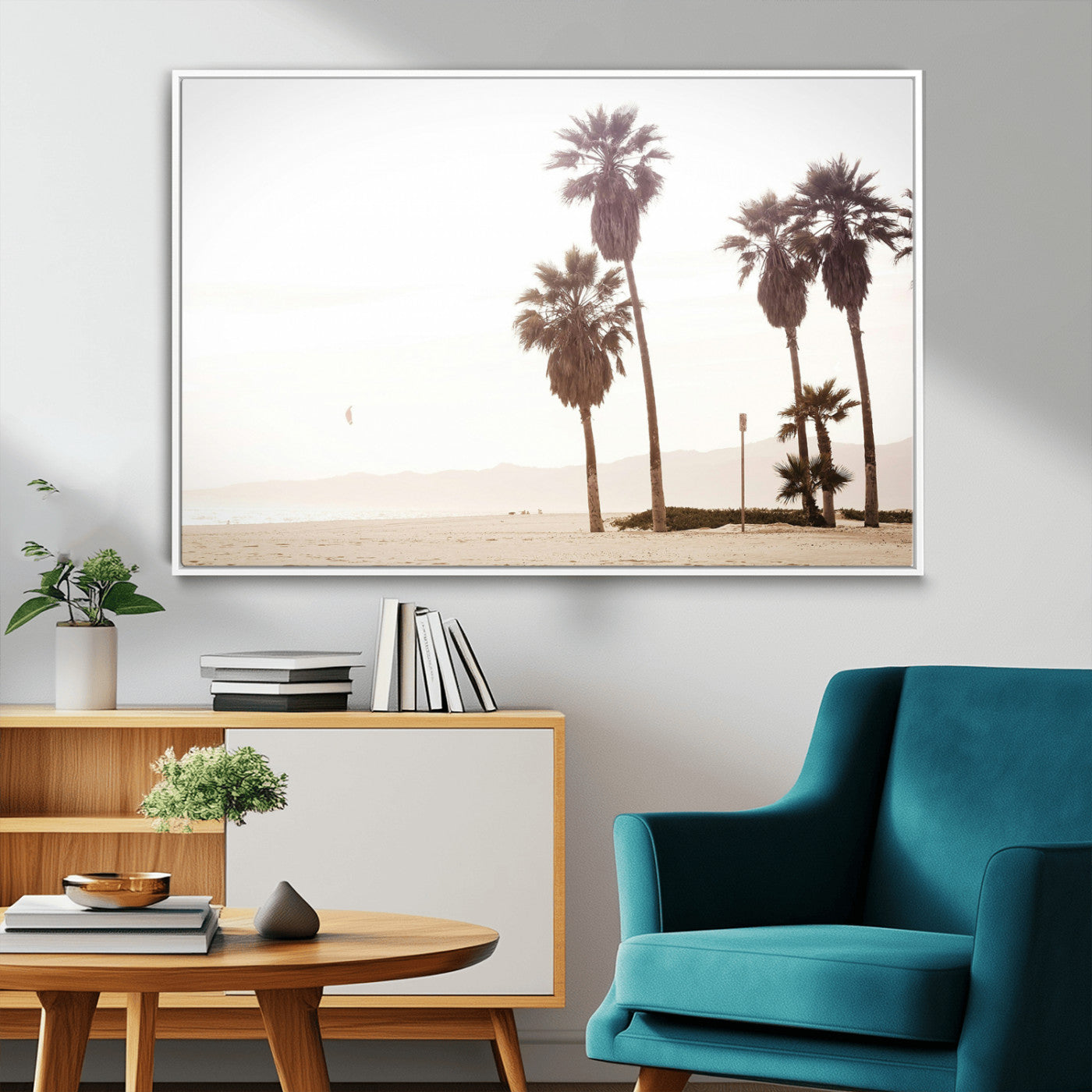 48255923-MGV-FC-36X24_White-Coastal Light Wall Art Canvas Print – Relaxing Shoreline Minimalist Ocean Tropical Serenity Artwork for Home, Office