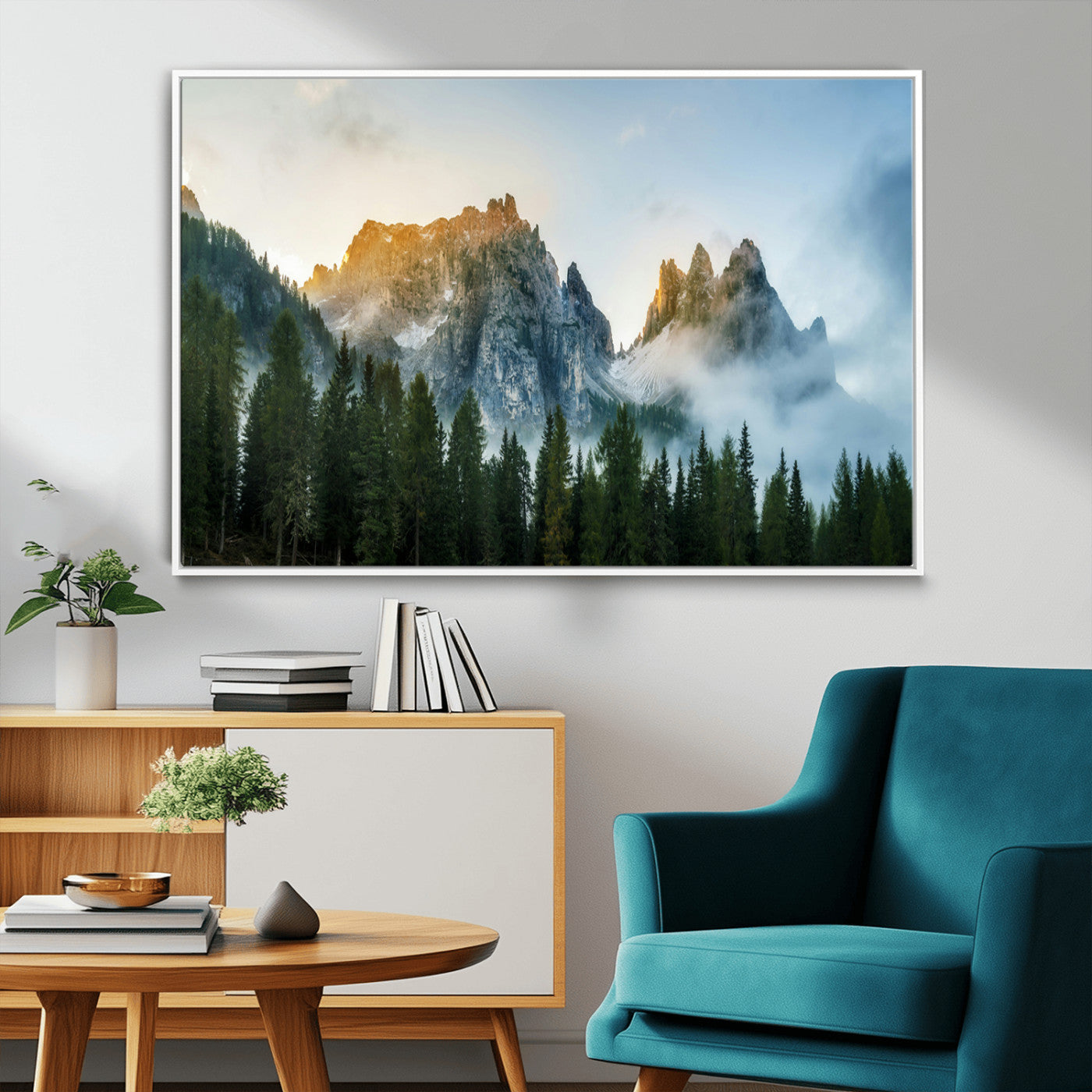 21145440-MGV-FC-36X24_White-Wilderness Wall Art Canvas Print – Misty Forest Nature Landscape Photography Rustic Scenic Artwork for Home, Office