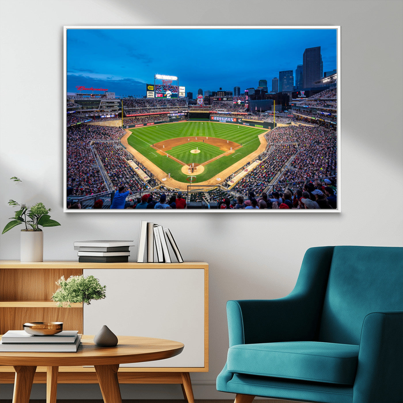 77273035-MGV-FC-36X24_White-Target Field Stadium Wall Art Canvas Print – Minnesota Twins Baseball Team Iconic Ballpark Scene for home, office