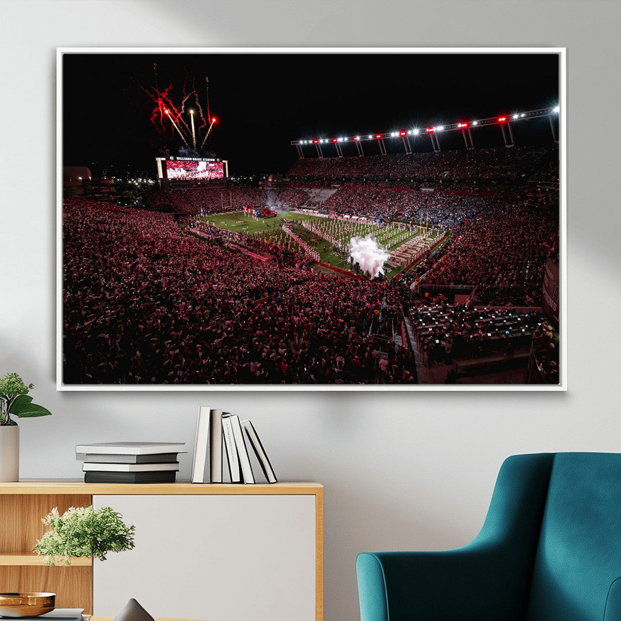 60690191-MGV-FC-36X24 - William Brice Stadium Wall Art Print – Baseball Game Room Artwork Print for Basement Dorm, Home, Office