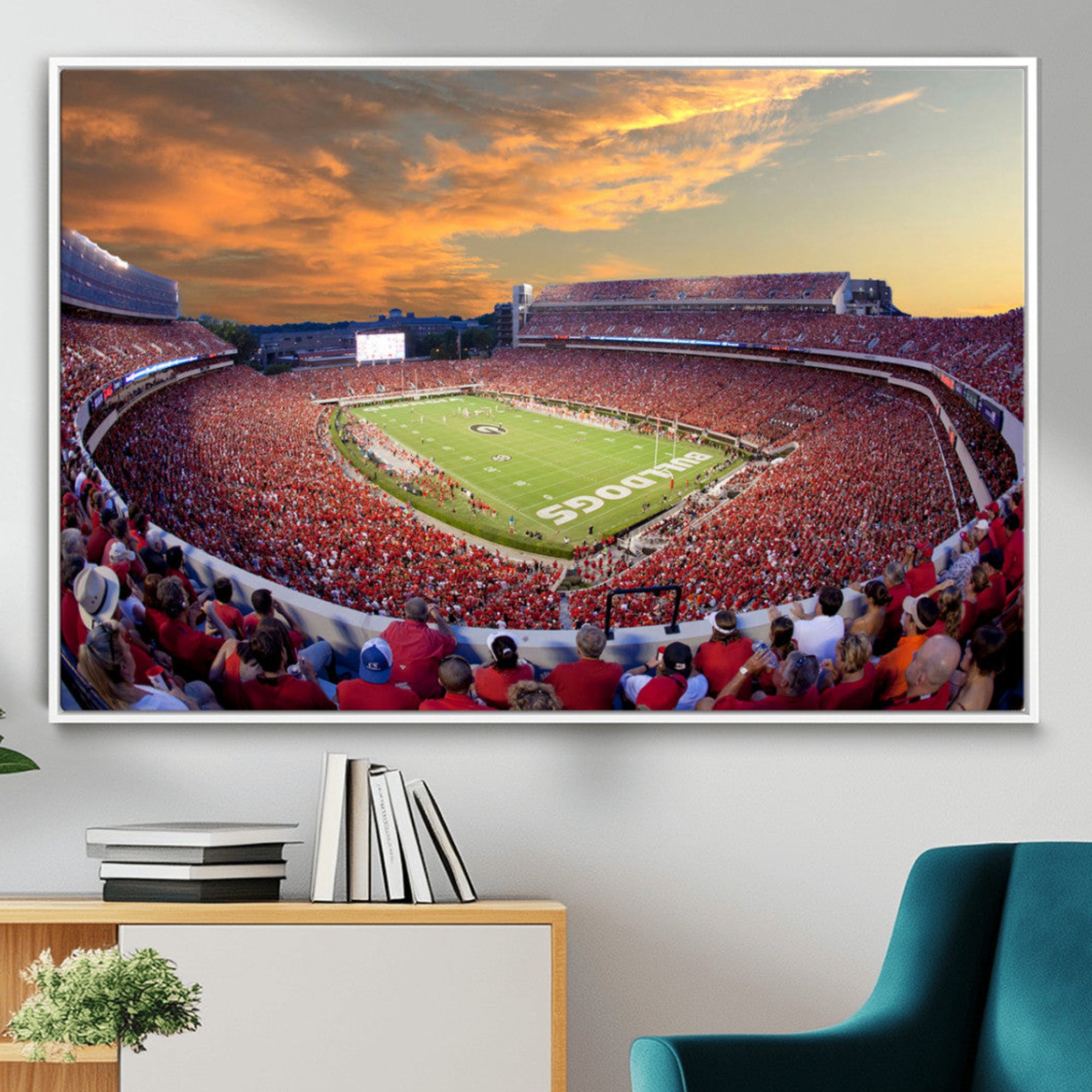 73680988-MGV-CV-36X24-Dooley Stadium Wall Art, Sports Arena Canvas Print, Dooley Field Sanford Stadium Artwork for Home, Office