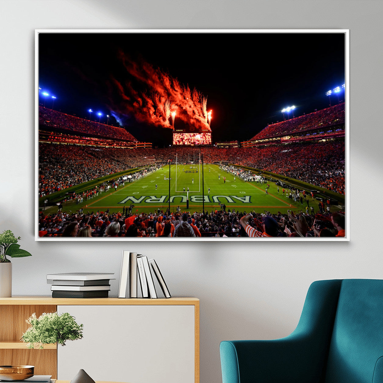 59046876-MGV-FC-36X24_White-Jordan-Hare Stadium Wall Art Canvas Print, Football Stadium Aerial View, College Sports Art for Man Cave or Game Room (Copy)