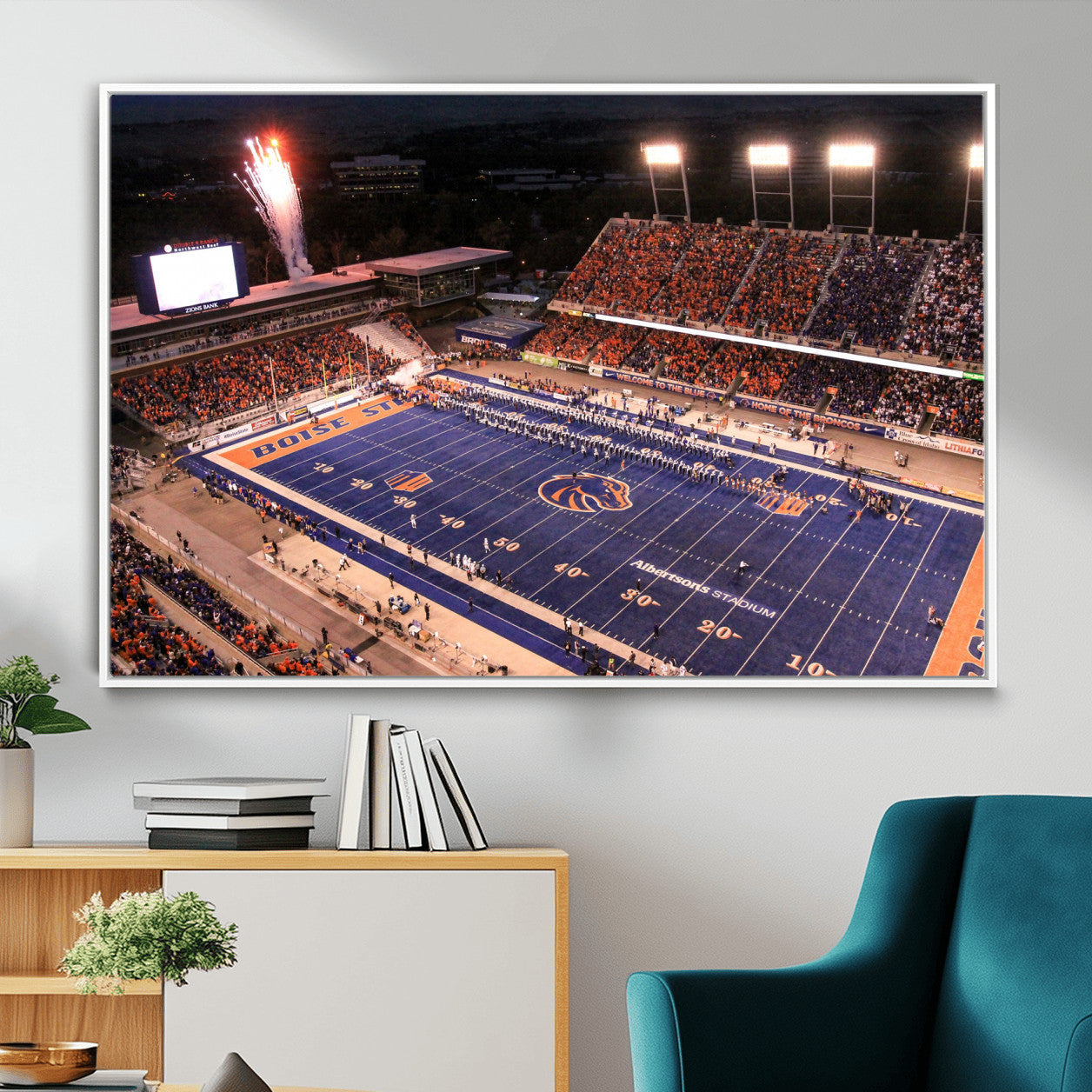 BS1001S-MGV-FC-36X24 - Boise State Broncos Albertsons Stadium Wall Art Canvas Print