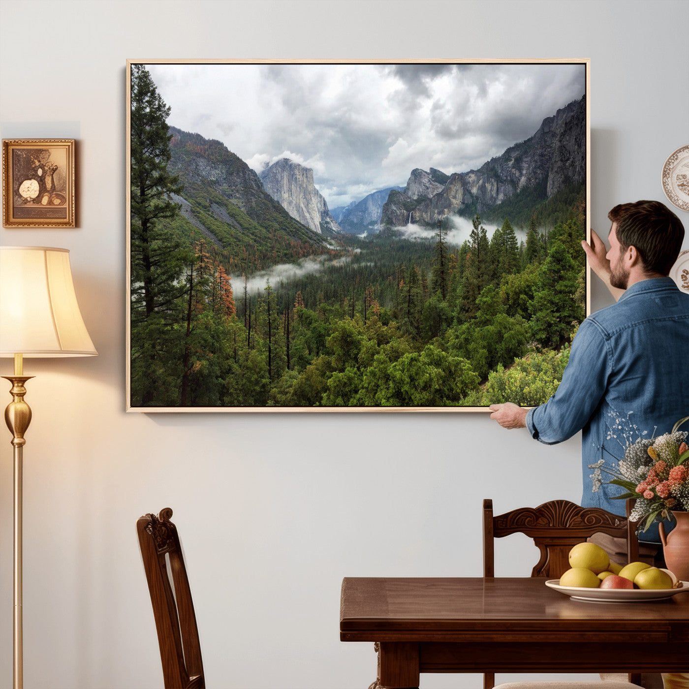 46168759-MGV-CV-36X24 - Yosemite Valley Wall Art Canvas Print, El Capitan Mountain Landscape Nature Wall Decor