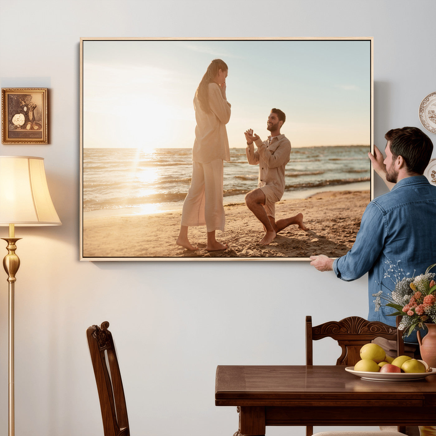 91913900-MGV-CV-36X24 - Custom Photo with Framed Canvas Wall Art Canvas Print Personalized Picture Print Framed Wall Art Digitally Printed Photo