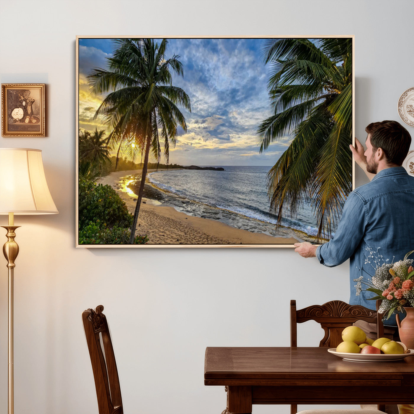 40002010-MGV-CV-36X24 - Mar Chiquita Beach Puerto Rico Canvas Wall Art, Manati Caribbean Coastal Photography Print, Tropical Ocean Sunset Decor