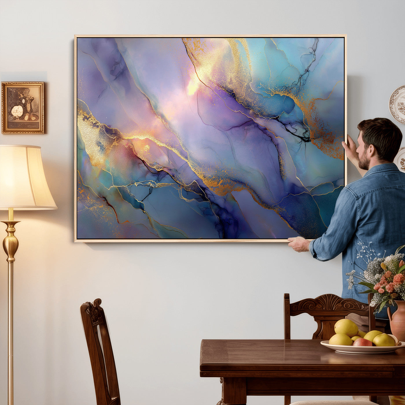 50939878-MGV-CV-36X24 - Colorful Abstract Canvas Wall Art Print, Vibrant Popup Color Art Print